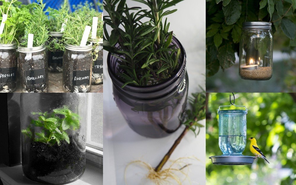 23 Beautiful & Practical Ways To Upcycle Mason Jars In The Garden