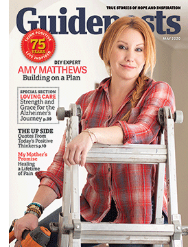 Amy Matthews on the cover of the May 2020 issue of Guideposts